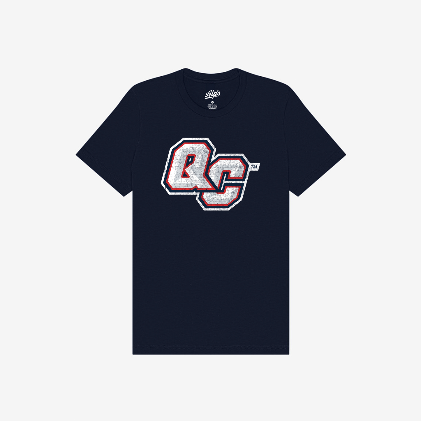 Distressed Queens College Logo T-shirt